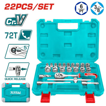 RACHE CON COPAS 3/8" X 22 PZS INDUSTRIAL SUPER TOTAL