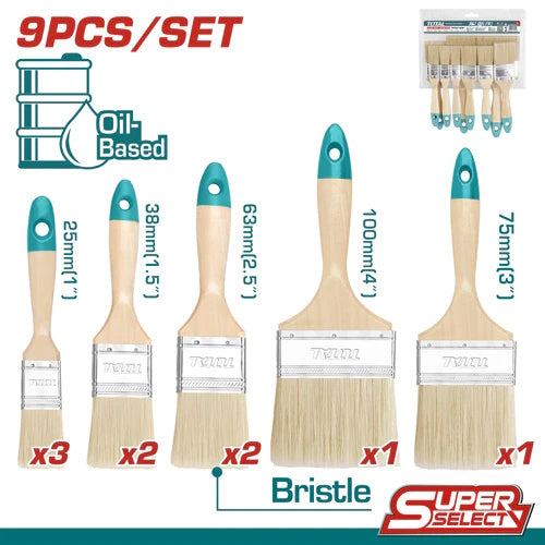 JUEGO DE BROCHAS CERDAMONA PARA PINTAR X 9PZS (TOTAL)