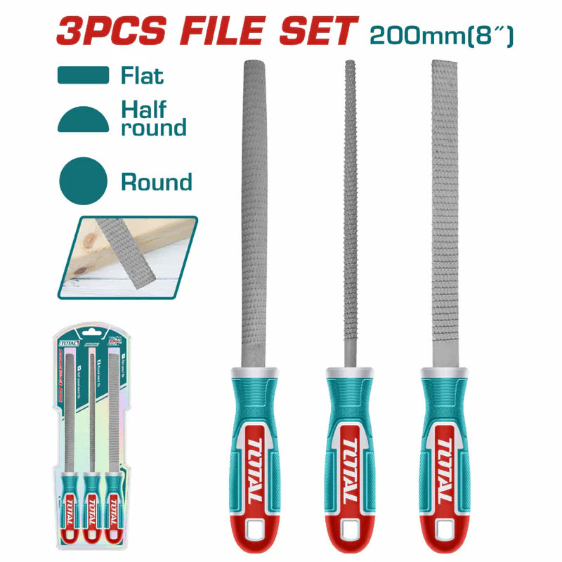 JUEGO DE LIMAS DE ACERO (8") INDUSTRIAL X 3PZS (TOTAL)