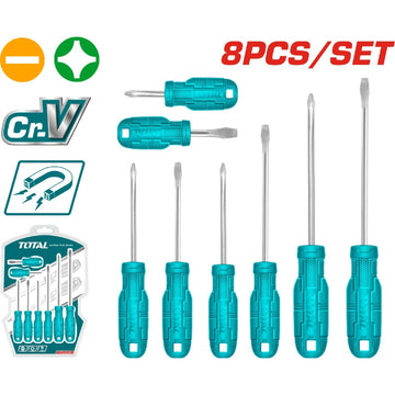 DESTORNILLADOR CROMO VANADIUM JUEGO X 8 PZS TOTAL