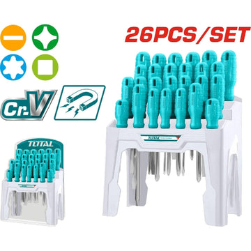 DESTORNILLADOR CROMO VANADIUM JUEGO X 26 PZS TOTAL