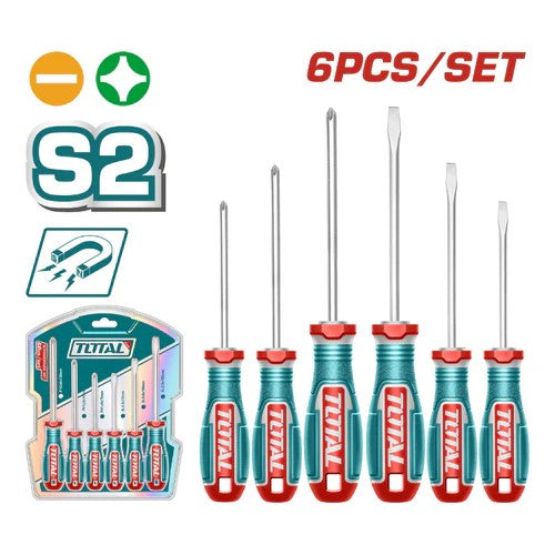 JUEGO DE DESTORNILLADORES PUNTA IMANTADA X 6PZS  SUPER TOTAL
