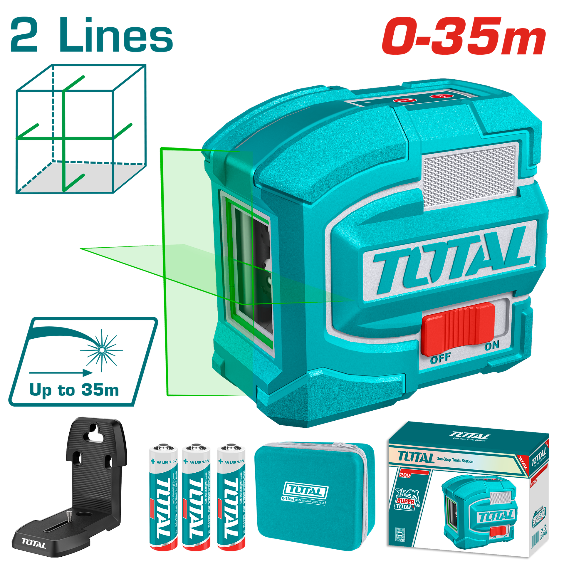 NIVEL LASER 0-35M LUZ VERDE INDUSTRIAL SUPER TOTAL
