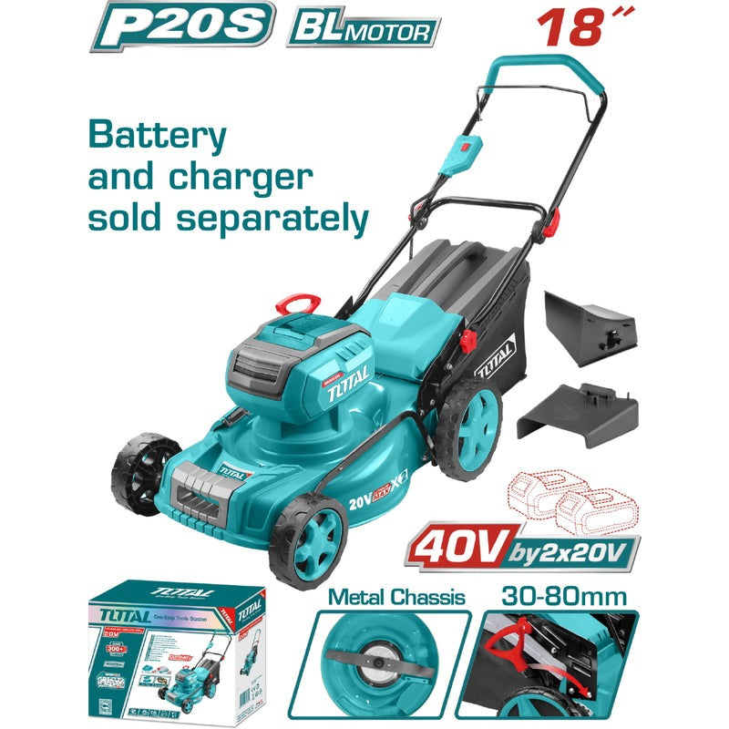 CORTADORA DE CESPED 18" 40V, BATERIA Y CARGADOR NO INCLUIDOS INDUSTRIAL SUPER TOTAL (TLMLI20185)