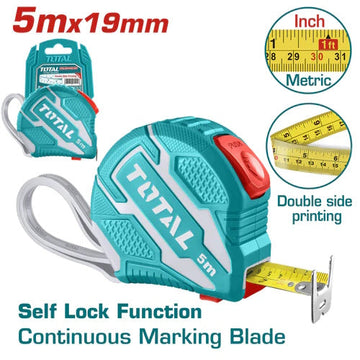 CINTA METRICA (5M X 19MM) CON AUTOBLOQUEO  (TOTAL)