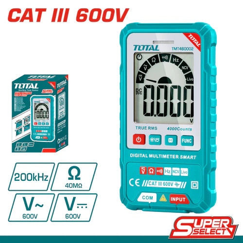 MULTIMETRO DIGITAL 4000 DIGITOS CAT III 600V / SUPER SELECT  (TOTAL)