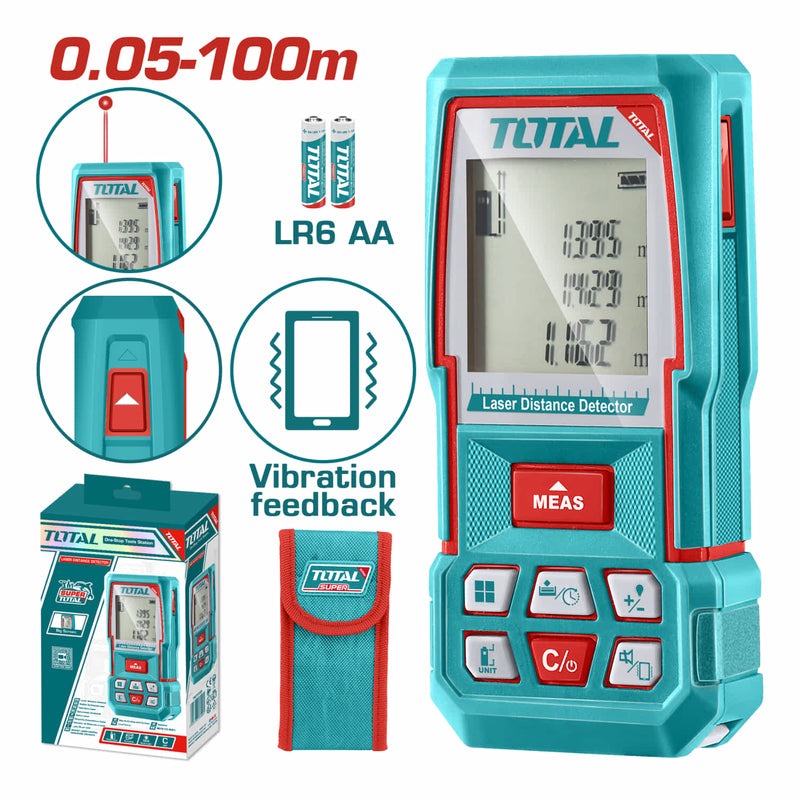 MEDIDOR DE DISTANCIAS LASER 100MTS TOTAL