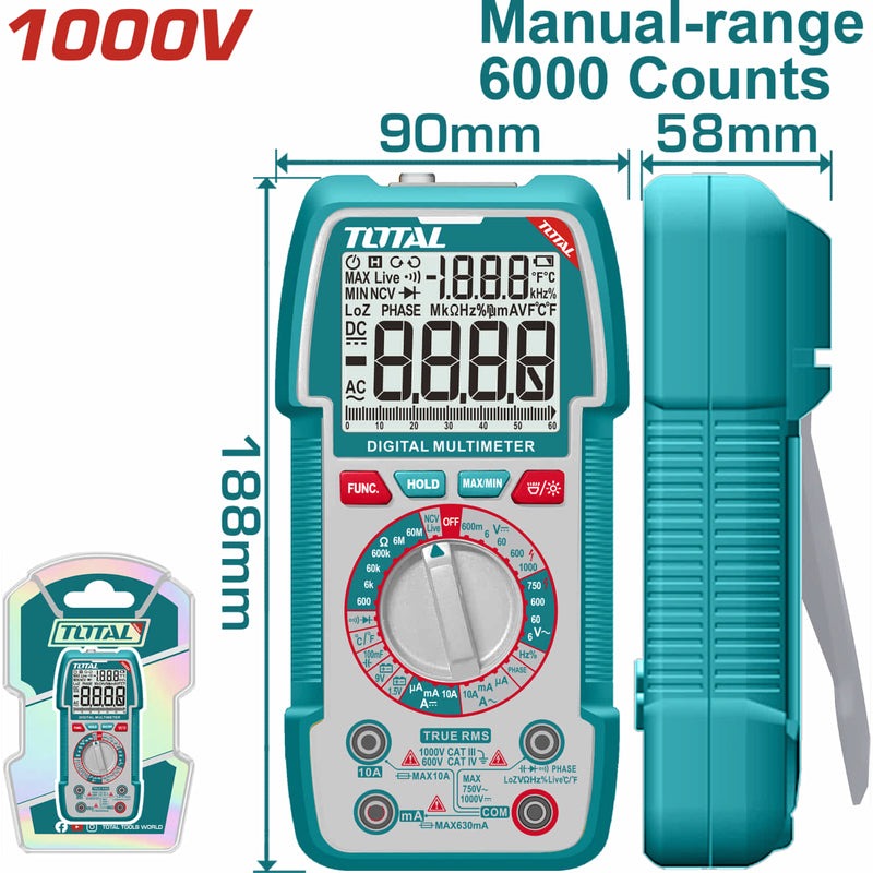 TESTER DIGITAL 1000V INDUSTRIAL  SUPER  TOTAL