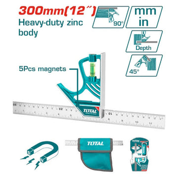 ESCUADRA MAGNETICA COMBINADA CON NIVEL DE BURBUJA (TOTAL)
