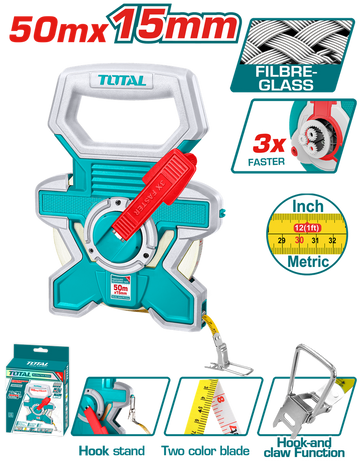 DECAMETRO 50MTS INDUSTRIAL FIBRA DE VIDRIO TOTAL