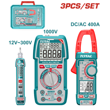 KIT MEDIDOR DE CORRIENTE DIGITAL INCLUYE PROBADOR - TESTER - PINZA SUPER TOTAL