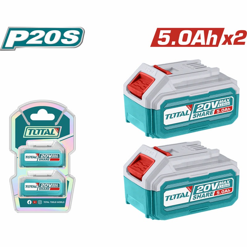 KIT DE BATERIA X2 PZS 20V 5,0AH INDUSTRIAL ION LITHIUM INDUSTRIAL SUPER TOTAL