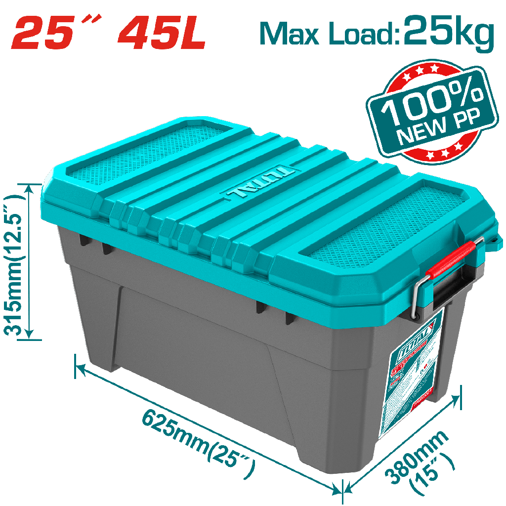 CAJA DE ALMACENAJE  PLÁSTICA 25" 45L TOTAL (TPBX0252)