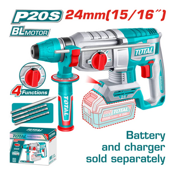 TALADRO ROTOMARTILLO 15/16" 20V 2.4 JULES SDS PLUS INCLUYE ACCESORIOS BATERIA Y CARGADOR SE VENDEN POR SEPARADO (TRHLI20248)