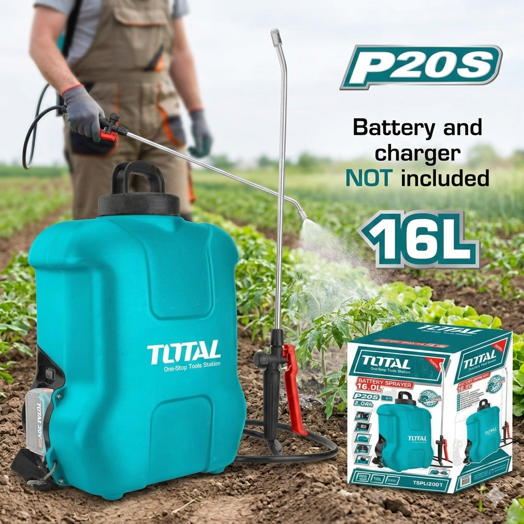 FUMIGADORA INALAMBRICA 16L 20V 5BAR, BATERIA Y CARGADOR NO INCLUIDOS TOTAL