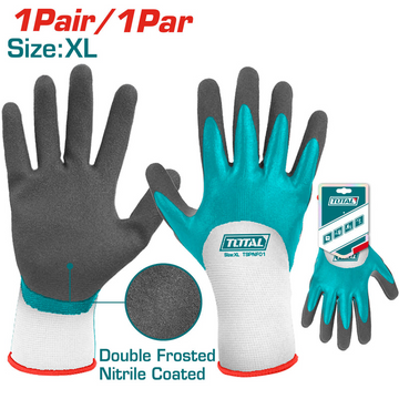 GUANTE DOBLE CAPA DE NITRILO PARA TRABAJO PESADO XL INDUSTRIAL SUPER TOTAL (TSPNF01)
