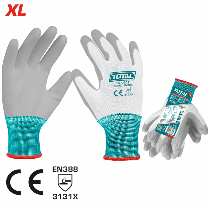 GUANTE POLYESTER XL CON RECUBRIMIENTO DE PU SUPER TOTAL