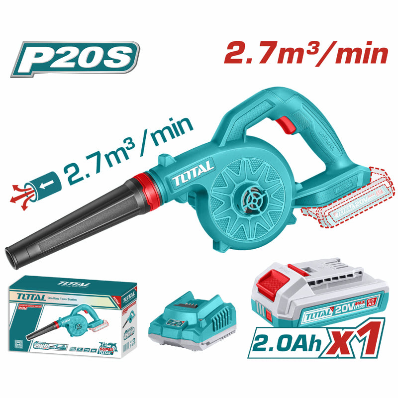 SOPLADORA INALAMBRICA 20V INCLUYE 1 BATERIA 2.0AH Y 1 CARGADOR 20V SUPER TOTAL (UTABLI20781)
