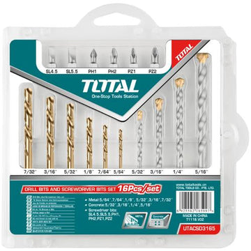 JUEGO DE BROCAS PARA CONCRETO/METAL/PUNTAS X 16PZS (TOTAL)