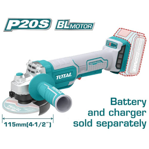 PULIDORA INALAMBRICA 4 1/2 SUPER SELECT 20V BATERIA Y CARGADOR NO INCLUIDO TOTAL (UTAGLI211156)