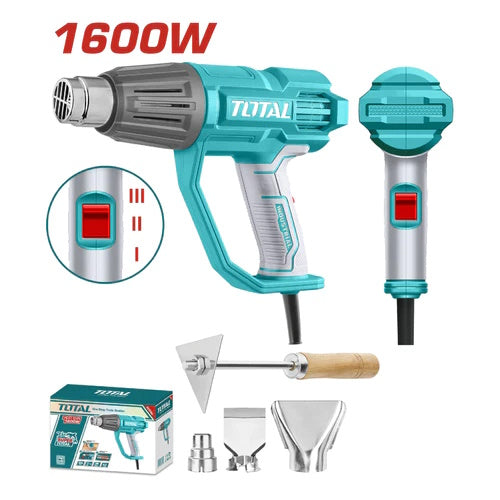 PISTOLA DE CALOR 1600W 3 TEMPERATURAS C/BOQUILLAS
