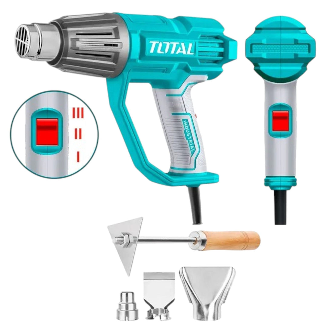 PISTOLA DE CALOR 1600W 3 TEMPERATURAS C/BOQUILLAS