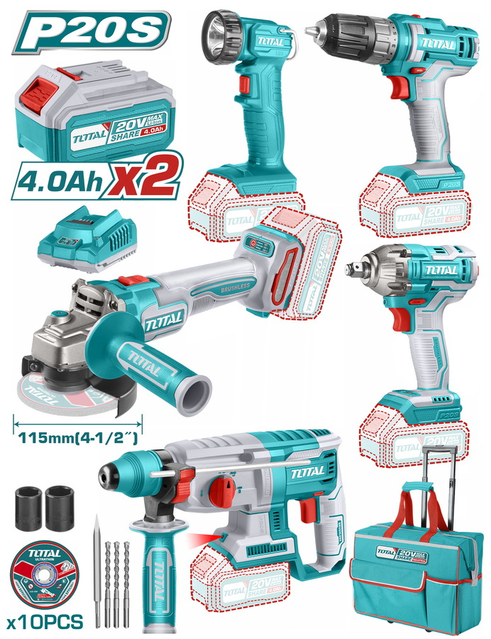 KIT DE HERRAMIENTA A 20V TOTAL