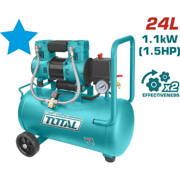 COMPRESOR  AIRE HORIZONTAL 24L  1.5HP 116PSI 110-120V 1100W 60HZ  SUPER TOTAL (UTCS1110242)