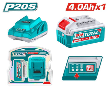 KIT DE 1 BATERIA 4.0AH + CARGADOR DE 20V INDUSTRIAL SUPER TOTAL (UTFBCPK1012)