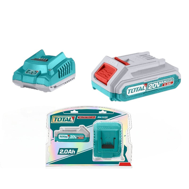 KIT DE 1 BATERIA 2.0AH + CARGADOR DE 20V INDUSTRIAL SUPER TOTAL