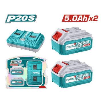 KIT BATERIA (20V) 5,0 AH X2 UNDS + CARGADOR INTELIGENTE DOBLE
