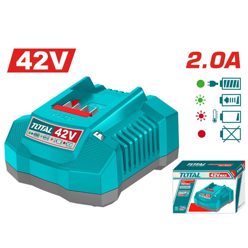 CARGADOR INTELIGENTE PARA BATERIAS 42V 2.0AH INDUSTRIAL TOTAL