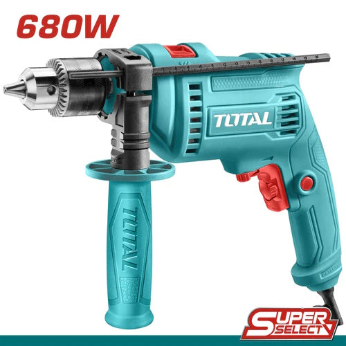 TALADRO 680W (1/2") CON PERCUTOR / SUPER SELECT  (TOTAL)