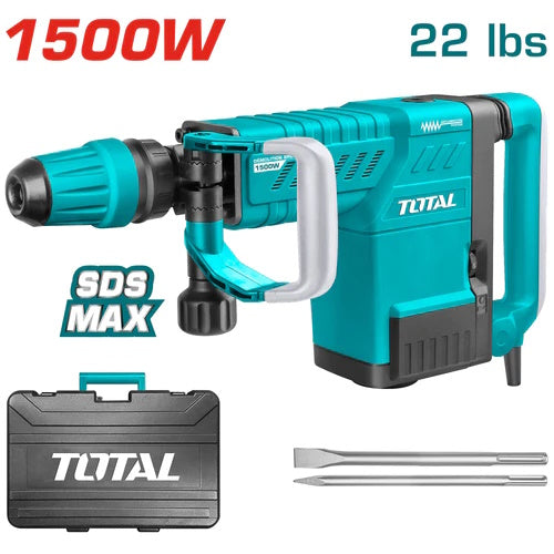 DEMOLEDOR SDS MAX 1500W 25JOULES CAJA PLASTICA INDUSTRIAL TOTAL
