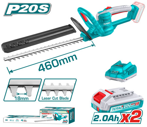 CORTASETOS INALAMBRICO  20V INCLUYE 2 BATERIAS 2.0AH Y CARGADOR  TOTAL (UTHTLI20462)