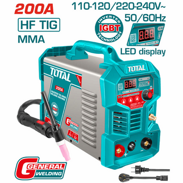 SOLDADOR INVERSOR DIGITAL 200A (MMA-HF TIG) 110-220V INDUSTRIAL SUPER TOTAL (UTIG20058)