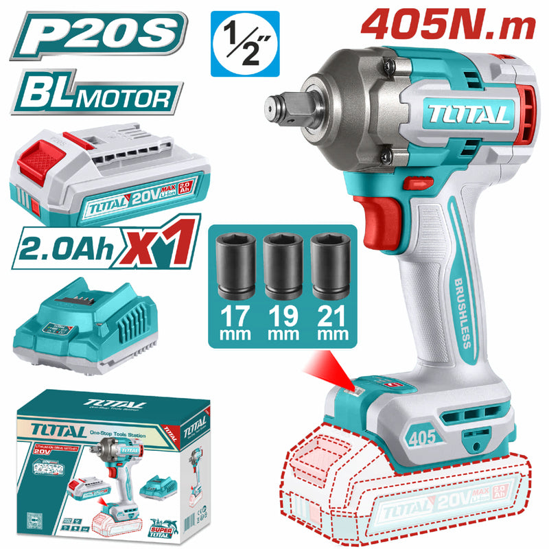 PISTOLA IMPACTO INALAMBRICA 1/2 20V (UTIWLI20455)