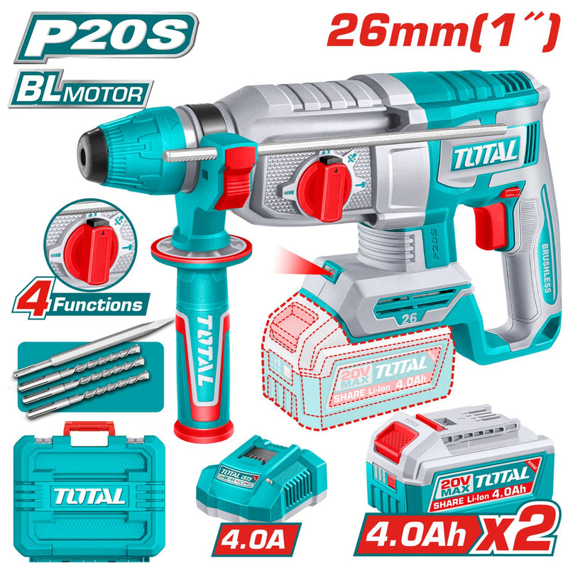 TALADRO INALAMBRICO ROTOMARTILLO 1" 20V SDS PLUS  (UTRHLI262085)