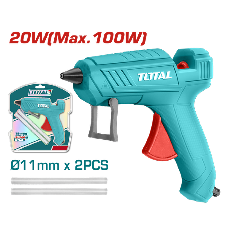 PISTOLA SILICONA 25W 110-120V INCLUYE 4 BARRAS SUPER TOTAL