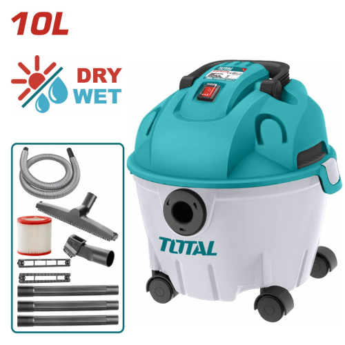 ASPIRADORA Y SOPLADORA 1200W (10L) SECO O HUMEDO / INCLUYE ACCESORIOS  (TOTAL)