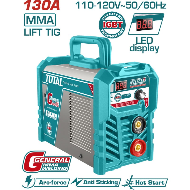 SOLDADOR INVERSOR DIGITAL 130A (MMA-LIFT TIG) 110-120V SUPER TOTAL (UTW213059)