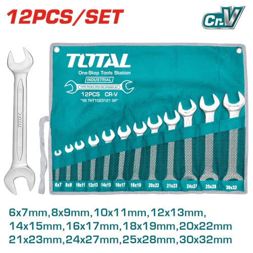 JUEGO DE LLAVES BOCA FIJA (6-32MM) X 12PZS / INDUSTRIAL (TOTAL)